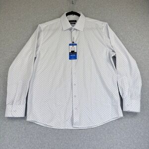 Nautica Slim Fit Performance Dress Shirt Mens L 16-16.5 32/33 White Stretch New